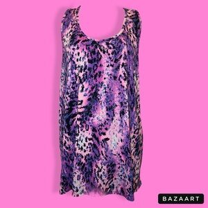 SEW IN LOVE LITTLE THINGS ABOUT YOU WORKOUT TANK XL PURPLE PINK ANIMAL PRINT